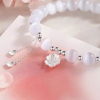 Bracelet à perles en quartz thème féerique avec breloque papillon, sphère polie, bijoux tendance