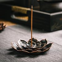 Porta Incienso de Loto Desmontable y Portátil para Decoración del Hogar, Elegante, de Aleación de Zinc y Latón, para Meditación o Yoga