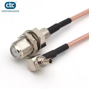 Certification 50 Ohm Pigtail Rg316 Semi Flexible PVC Jacket Rf Coaxial Cable With Ts9 Male To Sma Female Right