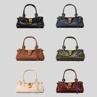 Tas Selempang Wanita PU Vintage Y2K, Kapasitas Besar, Tas Bahu Retro, Tas Tangan, Logo Custom, Supplier Grosir
