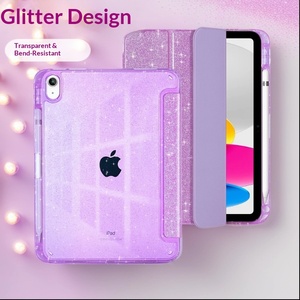 Étui de protection <span class=keywords><strong>avec</strong></span> emplacement pour <span class=keywords><strong>stylet</strong></span>, design pailleté, transparent, résistant aux plis, pour <span class=keywords><strong>iPad</strong></span> 11 et <span class=keywords><strong>Air</strong></span> 10e génération - Product Image 5
