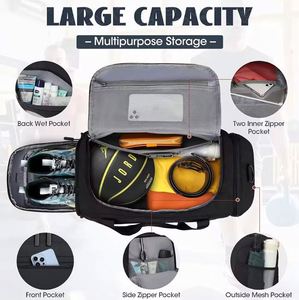 Free Sample 40L Multipurpose Durable Sports Gym Travel Duffel Carry on Lightweight Weekender <b>Overnight</b> <b>Bag</b> for <b>Men</b> - Product Image 3