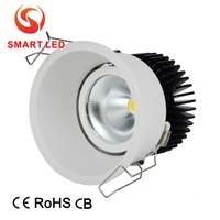 Spot encastré LED 5W 10W 20W 30W, découpe 55 75 95, en aluminium, à ressort, pour plafond, AC220-240V, dimmable, pour bureau et bâtiment
