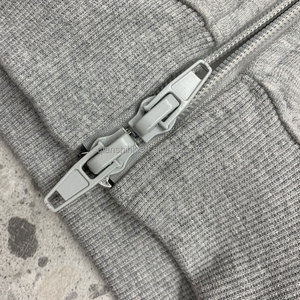 Fabricants de sweat à capuche zippé de haute qualité vierge éponge française 100% coton sweat à capuche zippé court et lourd - Product Image 4