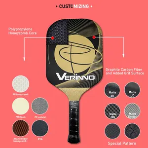 Toptan kişiselleştirilmiş tasarım Pickleball karbon Fiber Pickleball tenis raketi