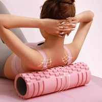 Rouleau de massage en mousse EVA personnalisé pour yoga et fitness, à grille, motif dents de loup et croissant, avec noyau en PVC haute densité et points de massage flottants, creux