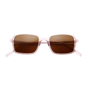 新款高品质Gafas De粉色Acetato框架时尚定制标志女性偏光太阳镜