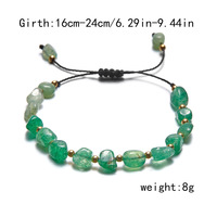 Bracelet Bohème en Pierres Naturelles, Perles Irrégulières Concassées, Perles Mixtes, Fait Main, Tressé, Réglable, Bijoux Unisexe, Vente en Gros