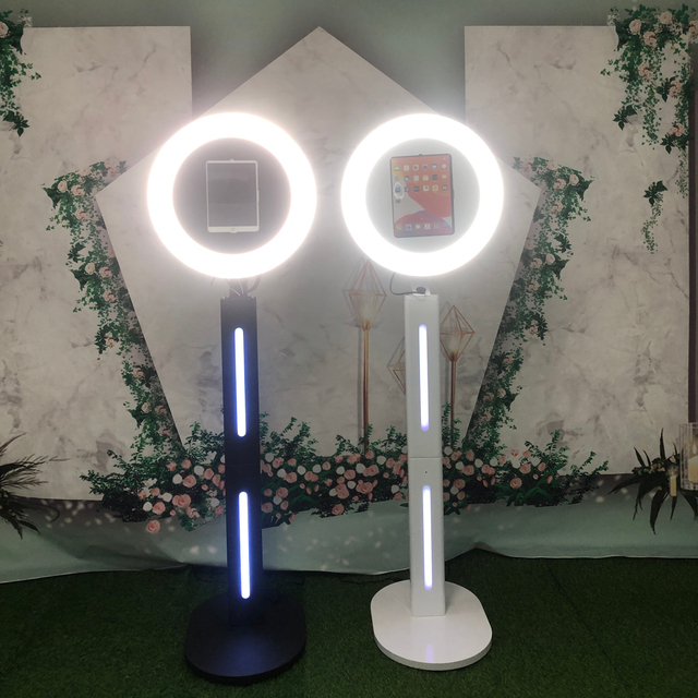 Rotation Support Ipad Photo Booth Brightness Lighting Selfie Photo Booth Shell With Carry Case Wedding Party Booth