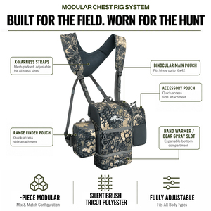 Harnais de poitrine pour jumelles GAF Professional Silent Binocular, en tricot imperméable, pour la chasse au cerf et la surveillance de la faune. - Product Image 4