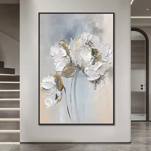 <span class=keywords><strong>Flores</strong></span> Decorativas Ecológicas para el Hogar, Pintura <span class=keywords><strong>al</strong></span> Óleo Acrílica 3D Pintada a Mano de <span class=keywords><strong>Flores</strong></span> <span class=keywords><strong>Grandes</strong></span>, Arte Floral Moderno en Venta - Product Image 2