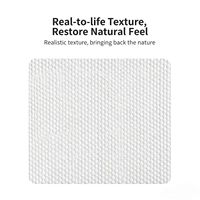 Grande dalle de pierre artificielle blanche à texture tissée, découpe sur mesure pour la décoration murale des salons, chambres, salles de bain et cuisines.