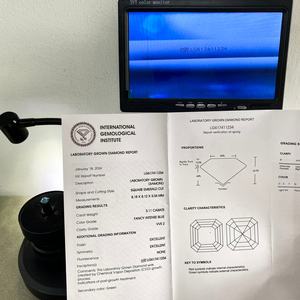 Diamant de laboratoire taille Asscher 3,11 carats VVS2 Bleu Excellent Taille Certifié IGI Diamant CVD Fabrication de bijoux Personnalisé Vente en gros - Product Image 5