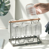 Vente en gros de gobelets à eau vintage à rayures verres à vin ensemble de gobelets en verre coloré pour jus et verres pour un usage quotidien