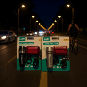 Luz de bicicleta Sanda con LED de haz de luz potente, reflector trasero con soporte de montaje para seguridad en ciclismo. - Product Image 3