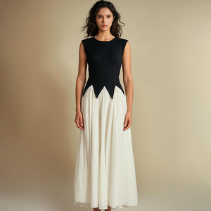 ZYHT 73023 Women Clothing Manufacturer Custom Maxi Dress Ladies <strong>Tulle</strong> a Line Long Sleeveless Tank <strong>Top</strong> Summer Casual Dress - Product Image 2