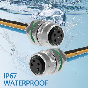 Conector circular M8 4Pin A código Industrial impermeable IP67 conector de montaje en Panel hembra con enchufe trasero con cable - Product Image 6