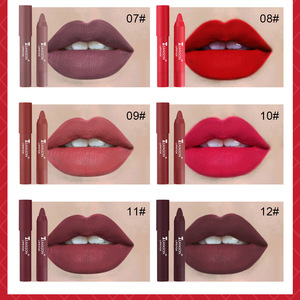 Crayon à lèvres mat nude 12 couleurs, marque privée, nouveau maquillage minéral waterproof avec effet hydratant longue durée pour filles - Product Image 2