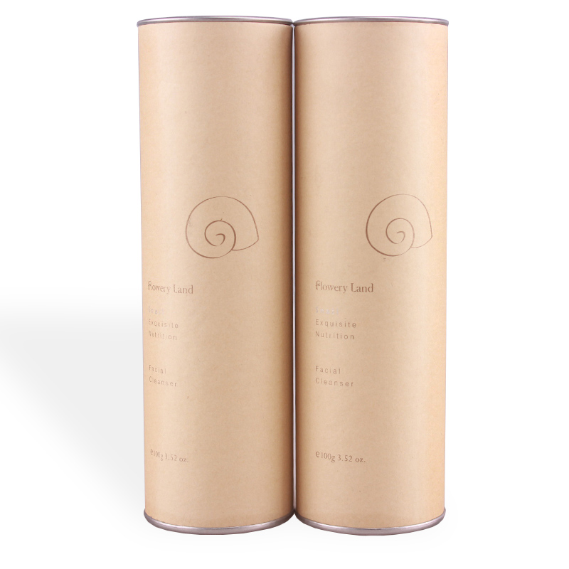 Eco friendly customized kraft paper tube round scented tea paper box cylinder packaging with aluminum lid