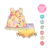 Ensemble de deux pièces pour bébé personnalisé avec impression florale en bambou
