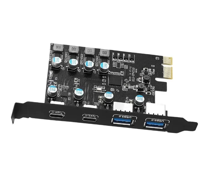PCI-E USB 3.0 Type-C 5Gbps Expansion Card 4-Port USB3.0 GEN 1 Converter Adapter USB+USB C Compatible Computer Accessories Stock