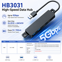 Hub USB 3.0 de 4 Puertos al por Mayor, Chip GL3510, 5Gbps de Alta Velocidad, Adaptador Divisor Dual Tipo C a Doble USB A para Laptop