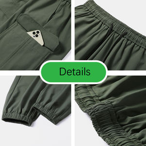 Pantalones Casuales de Verano para Hombre, Ultrafinos, de Seda Helada, con Logotipo Personalizado, Multibolsillos, Ligeros, de Lona, Sin Planchado, para Ejercicio - Product Image 4