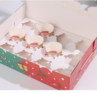 Boîtes à Gâteaux de Noël en Gros, Boîtes à Pâtisserie Transparentes pour Muffins et Cupcakes, Boîtes à Cupcakes à 4, 6 ou 12 Cavités avec Fenêtre