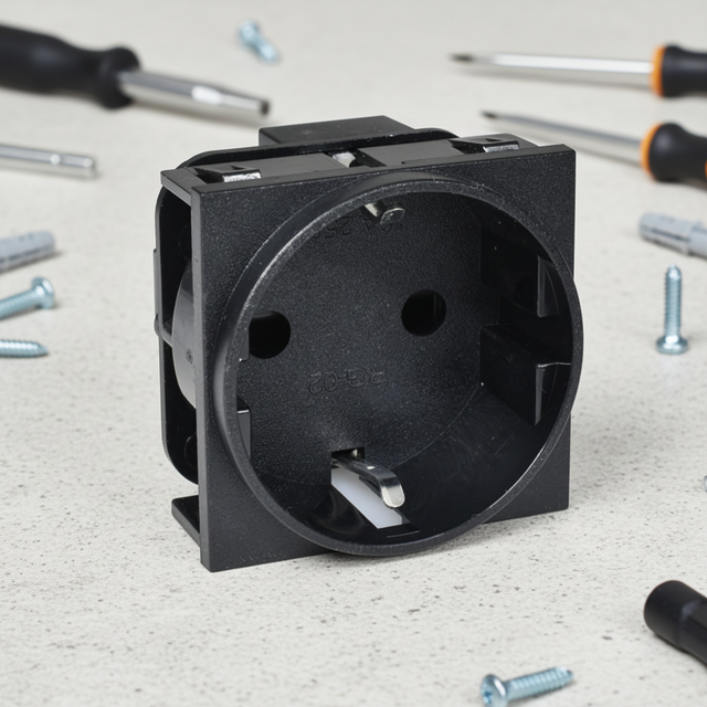 AC Power Socket European Two-round Pin Socket Wall-mounted Card-type Socket Europe
