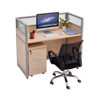 Dernier bureau modulaire moderne sur mesure Bureau en bois de couleur noyer Rectangle Bureau du personnel Deux combinaisons gratuites Pellet sur mesure