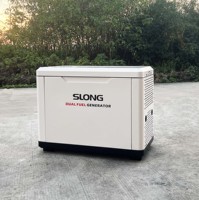 Groupe électrogène silencieux SLONG 15000 Watts 4 temps refroidi par air à essence avec ATS pour usage domestique, gaz naturel, propane, GPL, alimentation de secours