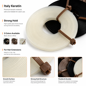 Colla per Extension <span class=keywords><strong>Capelli</strong></span> in Cheratina Italiana di Alta Qualità, Bastoncini di Colla Calda Forte per Saloni di Bellezza, Accessorio di Qualità per Styling - Product Image 3