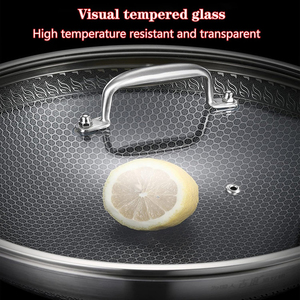Triply Stainless Steel Frying <b>Pan</b> Saute <b>Pan</b> Non-Stick Coating Gas <b>Induction</b> Cooking 3 Layers Stainless Steel Wok <b>Pan</b> - Product Image 6
