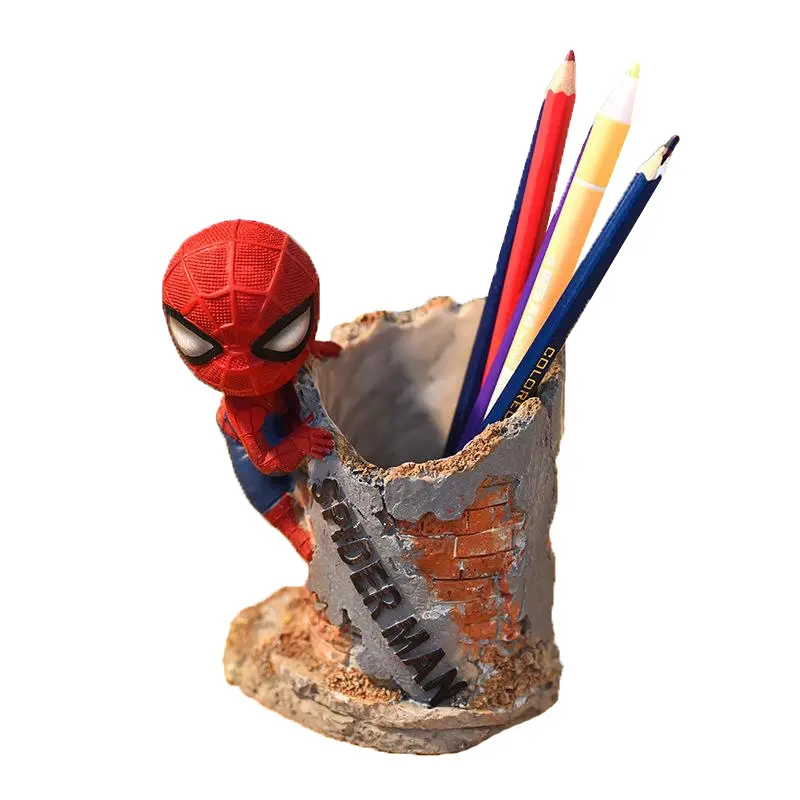 Pluma de decoración creativa de resina, película de animación, superhéroe, estatua de Spider Man