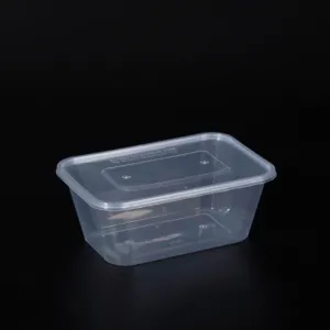 Récipients alimentaires en plastique de haute qualité 500/750/1000ml allant au micro-ondes avec couvercles boîtes d'emballage alimentaire à emporter