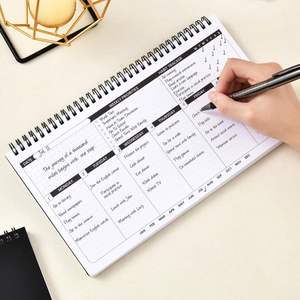New Arrival <b>Black</b> Cover Custom Book Printing Schedule Spiral Notebook Weekly Planner A5 Hardcover 100 <b>Sheets</b> - Product Image 2