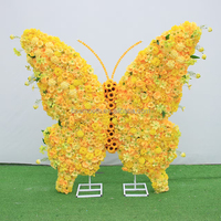 Arco de Flores Artificiales Gigantes de Metal en Forma de Mariposa, Color Morado, para Bodas, Venta Caliente SMS