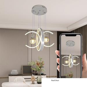 Lámpara Colgante LED Moderna con Atenuación CC3, Diseño Geométrico Circular, para Sala de Estar, Comedor, Restaurante, Villa - Product Image 5