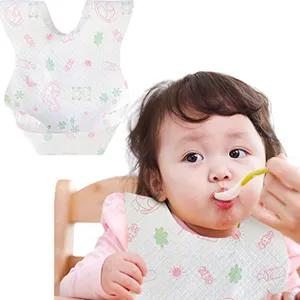 Korea Market Hot sell Absorbent Disposable Baby Bibs For Toddlers Babies Feeding Traveling