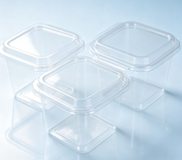 Boîte à dessert carrée transparente en PET, vente en gros d'usine, conteneur en plastique transparent pour gâteaux, mousses, tiramisu, pâtisseries
