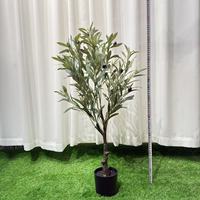 Abnehmbarer Künstlicher Olivenbaum Bonsai, Künstliche Bodenpflanze im Topf für Wohnzimmer-Dekoration