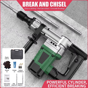 Electric Hammer SDS Max Industrial <b>Wall</b> Demolition Power Tool 110V US <b>Plug</b> Pistol Grip Metal Body - Product Image 4