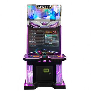 Console de jeu d'arcade de bureau classique 32 pouces Boxing King tout-en-un nostalgique avec double joystick, jeu de combat à monnayeur - Product Image 1