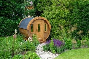 Sauna a Botte in Legno da Esterno per Giardino con Design Multi-Finestra per Villa, Dimensioni Personalizzabili, Installazione Rapida per Piccole Imprese - Product Image 4