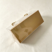 Boîte à gâteau transparente personnalisable IMEE, boîte cadeau portable avec poignée en corde dorée, parfaite pour l'emballage de pâtisseries et de desserts