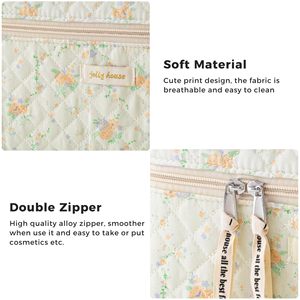 Linda Bolsa de Maquillaje Floral <span class=keywords><strong>Coqueta</strong></span>, Bolsa de Cosméticos, Bolsa de Aseo para Mujeres y Niñas - Product Image 5