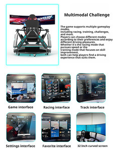 Simulateur de course automobile en acier 9D VR en intérieur, 6DOF, expérience de conduite à 3 écrans pour les parcs d'attractions commerciaux - Product Image 2