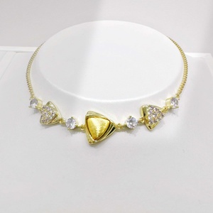 wholesale plata 925 <b>silver</b> Romantic Heart Cut Crystal <b>bracelet</b> geometric gold plated cubic zirconia double-deck Link <b>Bracelets</b> - Product Image 2