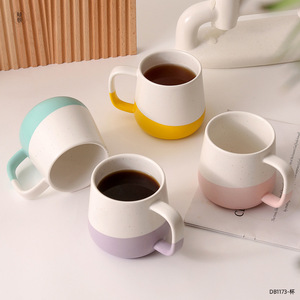 Tasse en céramique Dingdong, tasse individuelle 300 ml, poignée colorée, pour café et thé à la maison - Product Image 5