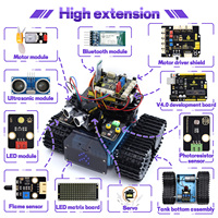 Robot Char V3.1 Éducatif STEM Nouvellement Amélioré avec Fonction de Suivi de Ligne et d'Extinction d'Incendie, Mini Robot Char Chenillé V3.1